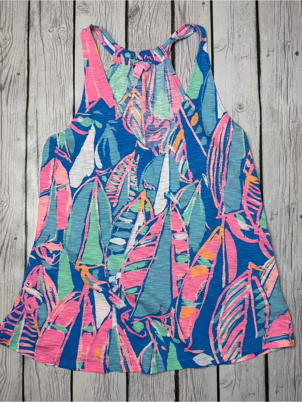 Lilly Pulitzer Women's S Minka Top Out To Sea Sailboat Sleeveless Shirt